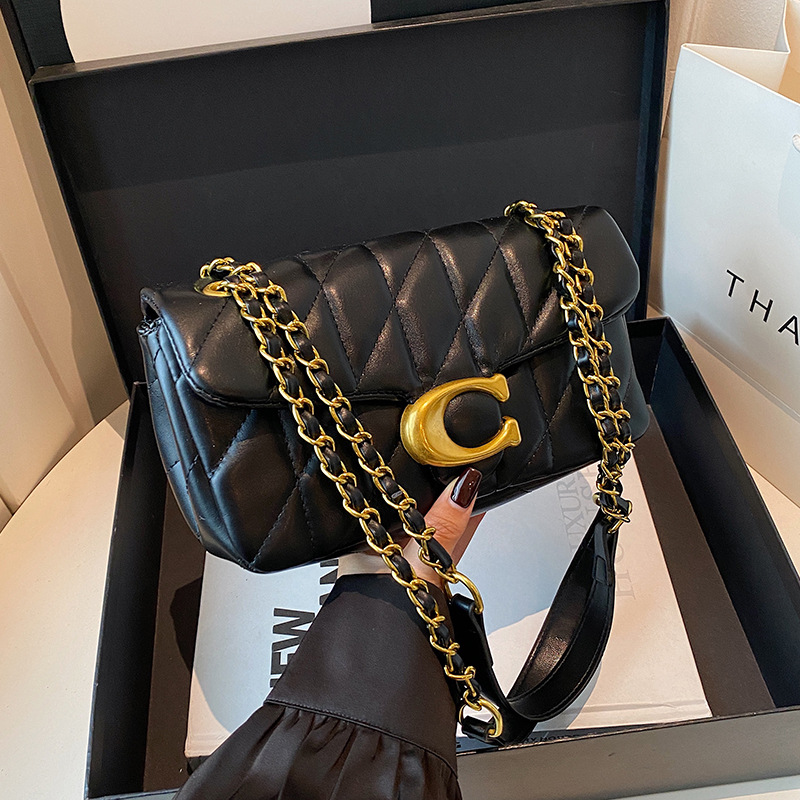 Luxury Bags No Logo - Women Quilted Leather Shoulder Bag Luxury