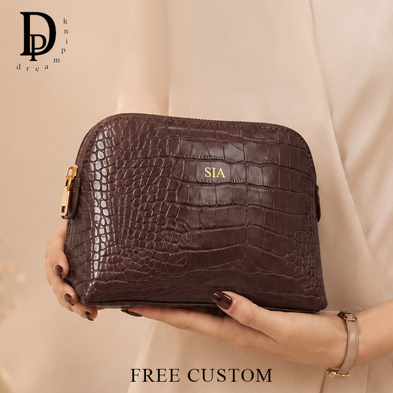Luxury Bags In China Wholesale - Luxury Crocodile Leather Pattern Cosmetic Bag
