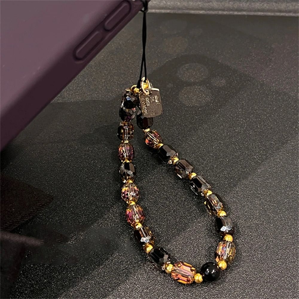 Luxury Bags Casual - Cute Black Gold Crystal Beaded Phone