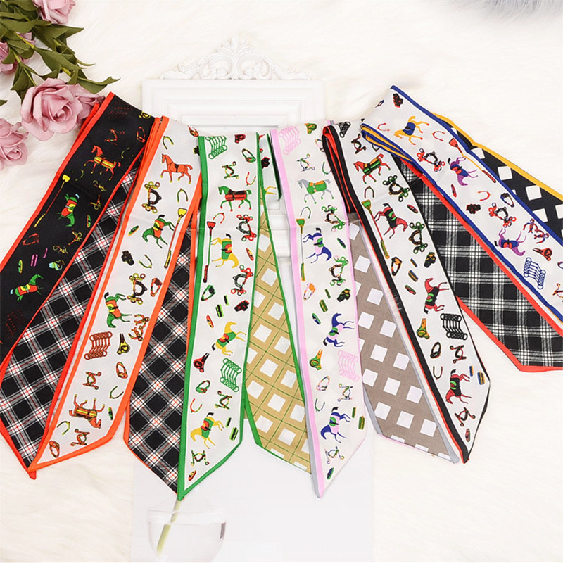 Horse Plaid Skinny Scarf Women - Luxury Bags Casual review and price