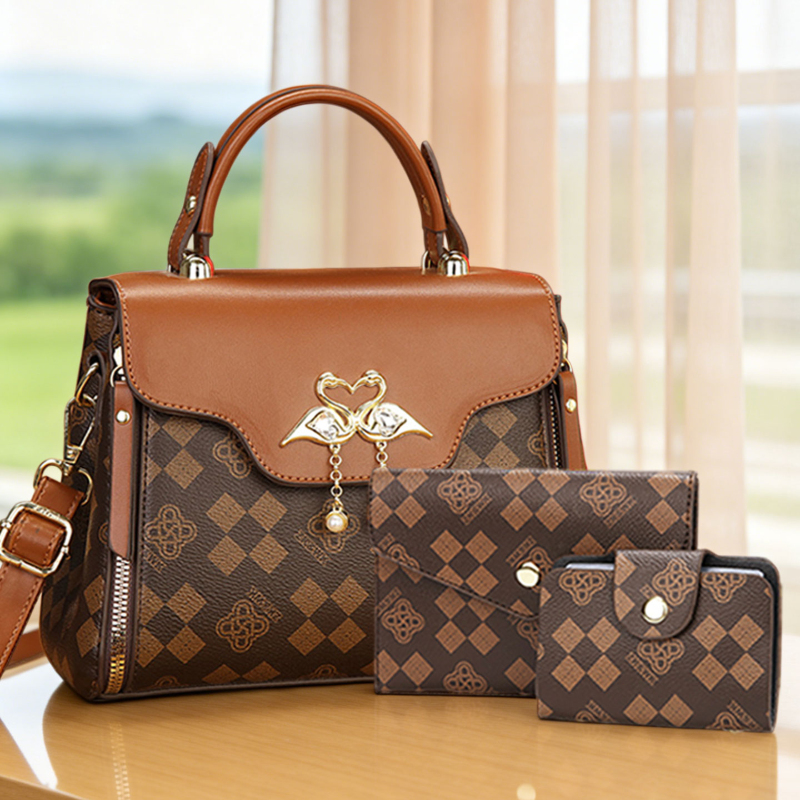 3-piece women's bag set, light - Luxury Zipper Bags review and price
