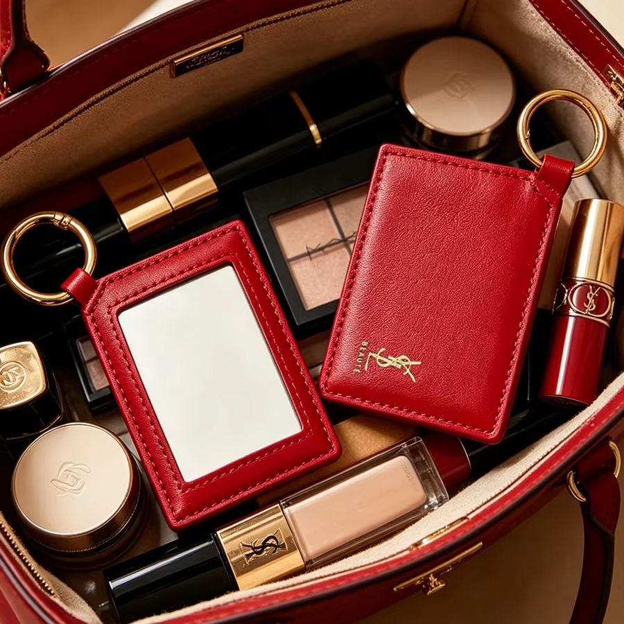YSL Red Leather Square Mini Po - Luxury Bags Ysl review and price