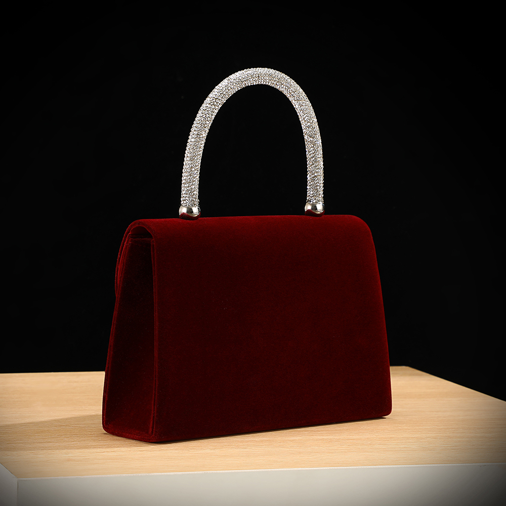 New velvet bow rhinestone hand - Luxury Bags Outlet review and price